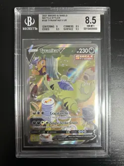 BGS 8.5 Tyranitar V Alt Art 155/163 Battle Styles Pokemon Card Beckett - Image 1
