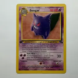 Gengar 1st Edition Fossil Rare 20/62 1999 Regular Pokemon TCG Vintage WOTC Card - Image 1