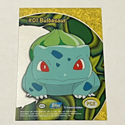 NEAR MINT Pokemon Topps 2000 TV Animation Series 2 Clear Card #01 Bulbasaur - Image 2