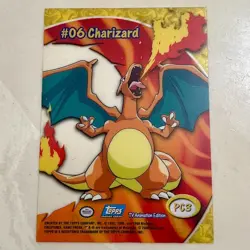 NEAR MINT Pokemon Topps 2000 TV Animation Series 2 Clear Card #PC3 06 Charizard - Image 2