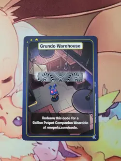 Gallion Petpet Companion Wearable Grundo Warehouse Neopets Battledome Code Card - Image 1