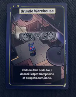 Neopets Grundo Warehouse Virtual Prize Card - TVW - Anansi Petpet Companion CODE - Image 1