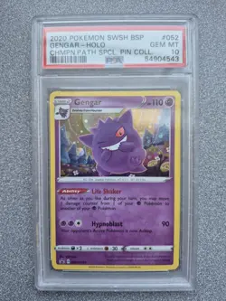 2020 Pokemon SWSH Black Star Promo Gengar Holo Card #052 PSA 10 - Image 1
