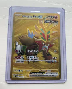 Gouging Fire ex Hyper Rare Gold 214/162 Temporal Forces Pokemon Card - Image 1