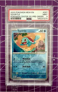 Pokemon Center Squirtle Stamped Promo Card 007/165 | S&V 151 | PSA 9 | UK SELLER - Image 1