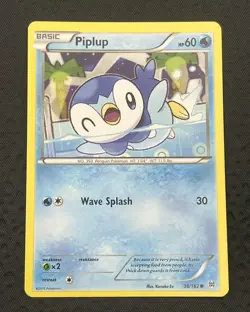 Piplup 36/162 XY BREAKthrough Pokemon Card Miscut OFC Error Near Mint NM - Image 1