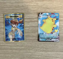 Pokemon TCG 2 Card Lot: Misty's Determination 108/108 & Surfing Pikachu VMAX - Image 1