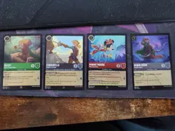 4 Lorcana Rise Of The Floodborn Promo Cards: Bucky Cinderella Minnie Robin Foils - Image 1