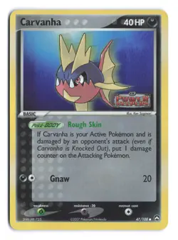 Pokemon Carvanha ex Power Keepers 47/108 Reverse Holo - Image 1