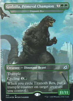 MTG: Ikoria: Lair of Behemoths: Foil Godzilla, Primeval Champion: LP Condition - Image 1