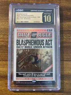 MTG✨BLASPHEMOUS ACT Full Art 🌈 FOIL✨SLD SPIDER-MAN: Daily Bugle CGC 10 PRISTINE - Image 1