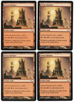 Great Furnace x4 4x 2003 Mirrodin PLAYSET Colorless Artifact Land MTG SP-NM AZ2 - Image 1