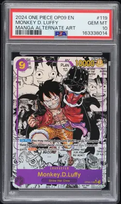 2024 One Piece OP09-119 (Emperors In The New World) Monkey.D.Luffy Manga PSA 10 - Image 1