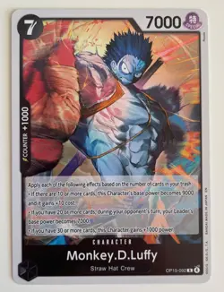Monkey D Luffy OP15-092 One Piece TCG Adventure On Kami's Island R NM - Image 1