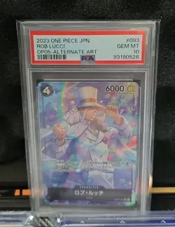 PSA 10 Rob Lucci Japanese OP05-093 Awakening of the New Era Alternate Art - Image 1