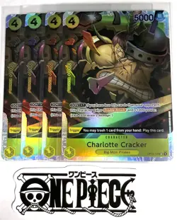 4x One Piece OP03-108 SR Charlotte Cracker - ENG - Foil - Playset - TCG -NM/M - Image 1
