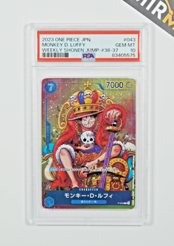 One Piece PSA 10 Monkey D. Luffy #P-043 Weekly Shonen Jump Promo 2023 Japanese - Image 1