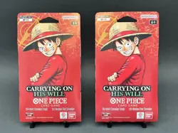 One Piece TCG OP-13 Carrying On His Will Sleeved Booster Pack Lot of 2 - Image 1