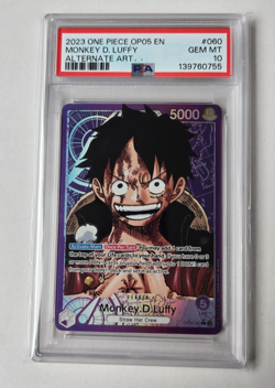 2023 One Piece OP05 EN Monkey D Luffy Alternate Art #060 PSA 10 GEM MINT - Image 1