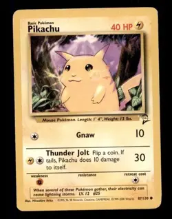 4X Pokemon Card WOTC Pikachu (Base Set 2) 87/130 HEAVILY PLAYED Non-Holo Common! - Image 1