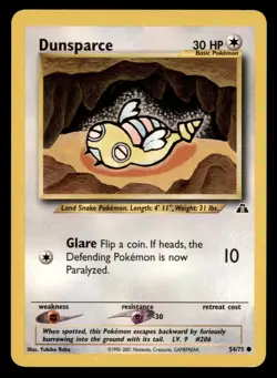 4X Pokemon Card Dunsparce Neo Discovery 54/75 LIGHTLY PLAYED Non-Holo Common TCG - Image 1