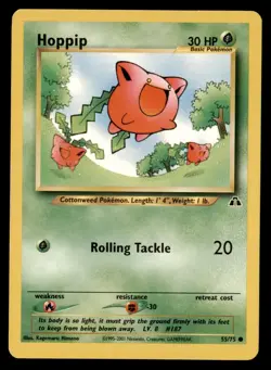 4X Pokemon Card Hoppip Neo Discovery 55/75 LIGHTLY PLAYED Non-Holo Common TCG!!! - Image 1
