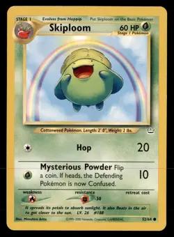 2X Pokemon Card Skiploom Neo Revelation 52/64 LIGHTLY PLAYED Non-Holo Common TCG - Image 1