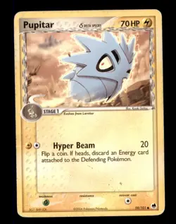 2X Pokemon Card Pupitar (EX Dragon Frontiers) 59/101 HEAVILY PLAYED Non-Holo TCG - Image 1