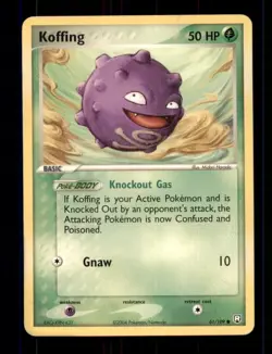 3X Pokemon Card Koffing (EX Team Rocket Returns) 61/109 HEAVILY PLAYED Non-Holo! - Image 1