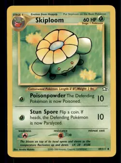 3X Pokemon Card Skiploom Neo Genesis 49/111 LIGHTLY PLAYED Non-Holo Uncommon TCG - Image 1