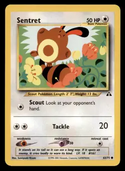 3X Pokemon Card Sentret Neo Discovery 63/75 LIGHTLY PLAYED Non-Holo Common TCG!! - Image 1