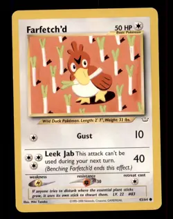 4X Pokemon Card WOTC Farfetch'd Neo Revelation 43/64 MODERATELY PLAYED Non-Holo! - Image 1