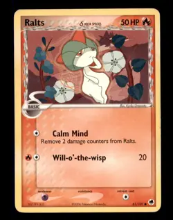 3X Pokemon Card Ralts (EX Dragon Frontiers) 61/101 MODERATELY PLAYED Common TCG! - Image 1