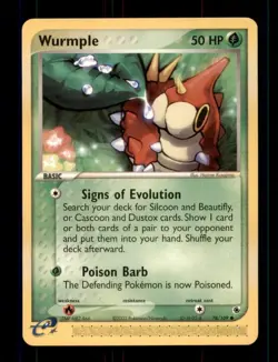 3X Pokemon Card Wurmple (EX Ruby & Sapphire) 78/109 MODERATELY PLAYED Common TCG - Image 1