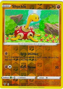 SHUCKLE SWSH Vivid Voltage 085/185 Reverse Holo POKEMON CARD MINT - Image 1