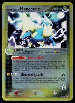 Pokemon Card Team Magma vs Team Aqua Team Aqua's Manectric 4/95 Reverse Holo - Image 1