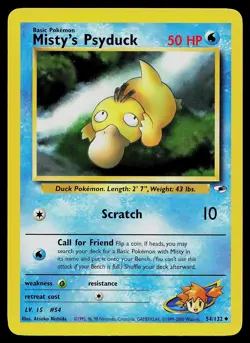 Pokemon Card - Misty's Psyduck Gym Heroes 54/132 Uncommon - Image 1