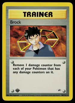 Pokemon Card - Brock Gym Heroes 98/132 1st Edition Rare - Image 1