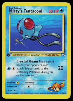 Pokemon Card - Misty's Tentacool Gym Heroes 57/132 1st Edition Uncommon - Image 1