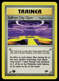 Pokemon Card - Saffron City Gym Gym Challenge 122/132 1st Edition Uncommon - Image 1