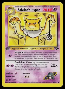 Pokemon Card - Sabrina's Hypno Gym Challenge 56/132 1st Edition Uncommon - Image 1