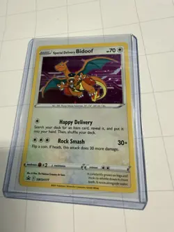 Pokemon TCG Special Delivery Bidoof SWSH177 Holo Promo (2021) Near Mint - Image 1