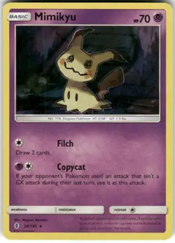 Mimikyu 58/145 Holo Rare Guardians Rising Pokemon Moderately Played - Image 1