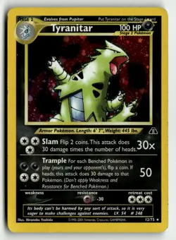 Pokemon TCG Tyranitar 12/75 Neo Discovery Holo Rare Pokemon - Image 1
