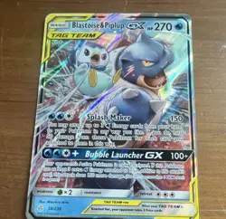Blastoise & Piplup GX 38/236 Cosmic Eclipse Full Art Holo TAG TEAM HP 270 - Image 1