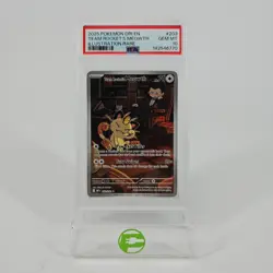 Pokemon TCG Destined Rivals Team Rocket's Meowth 203/182 Holo English PSA 10 - Image 1