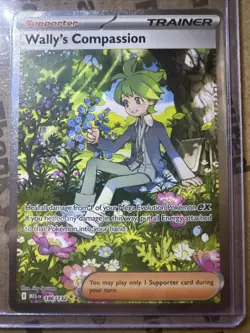 Wally's Compassion 186/132 SIR, Mega Evolution, Full Art Holo, Pokemon TCG, NM - Image 1