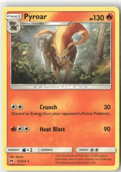 Pyroar 51/214 Rare Lost Thunder Pokemon Near Mint - Image 1
