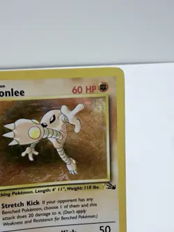 1999 Pokemon Hitmonlee Holo 7/62 Unlimited TCG Fossil Rare WoTC Vintage LP - Image 3