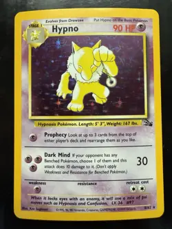 Pokemon Hypno Fossil 8/62 Holo Unlimited Holo Rare (NM) - Image 1
